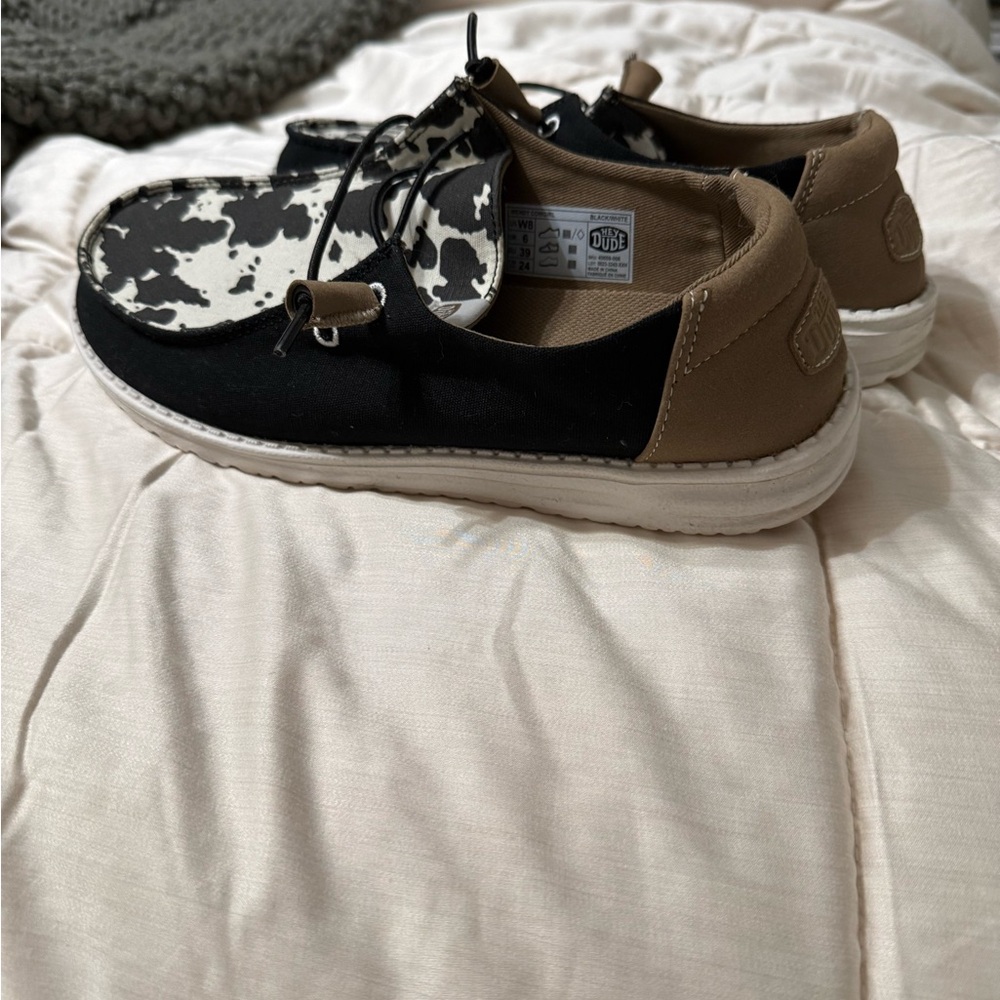 Hey Dude Black and White Patterned Shoes - Picture 3 of 4